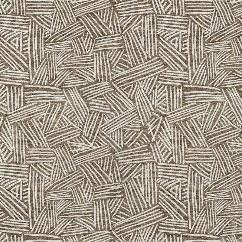 10' X 14' Brown And Ivory Geometric Washable Indoor Outdoor Area Rug Homeroots Outdoor