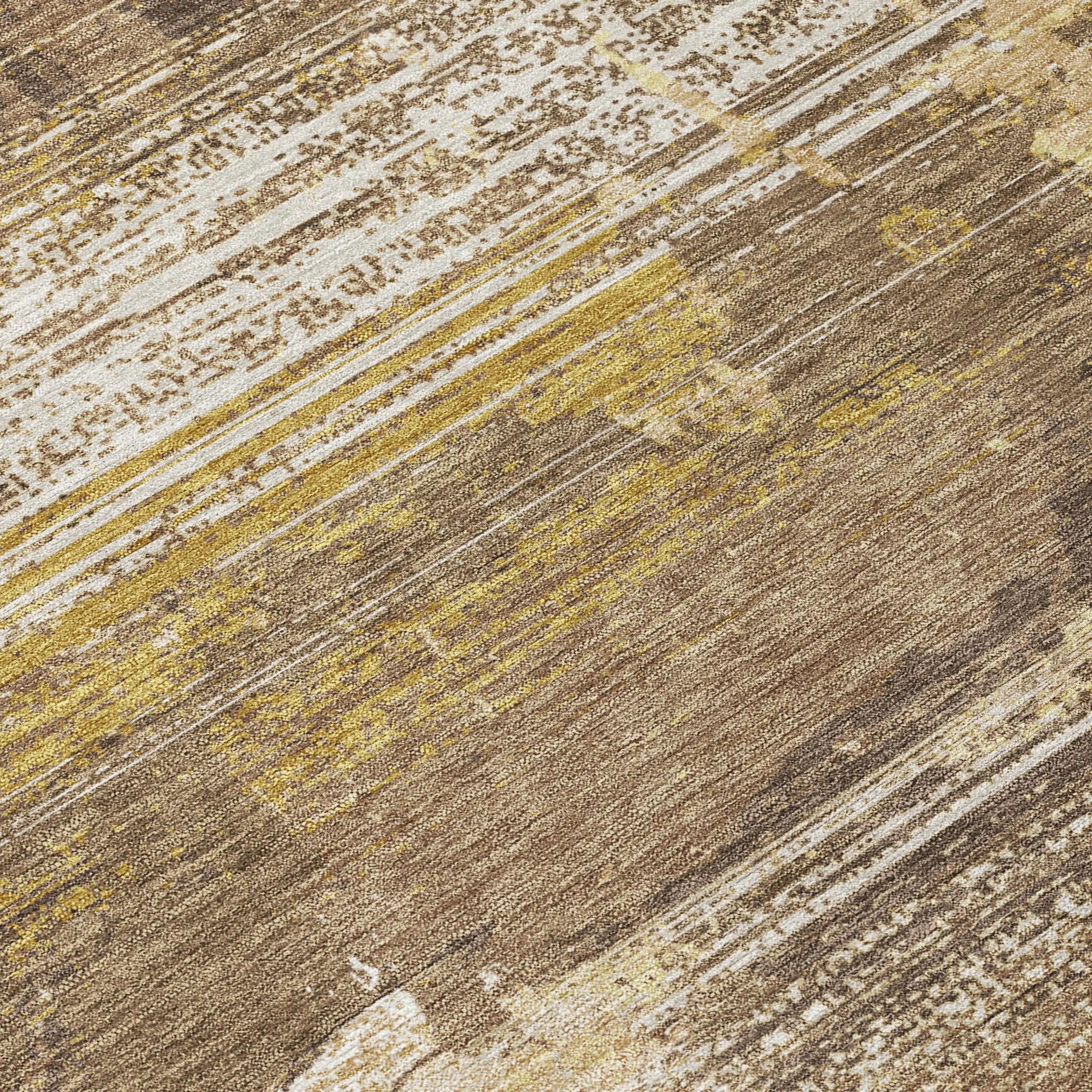 10' X 14' Brown And Khaki Abstract Washable Indoor Outdoor Area Rug Homeroots Outdoor