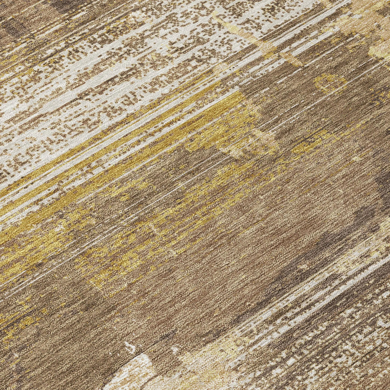 10' X 14' Brown And Khaki Abstract Washable Indoor Outdoor Area Rug Homeroots Outdoor