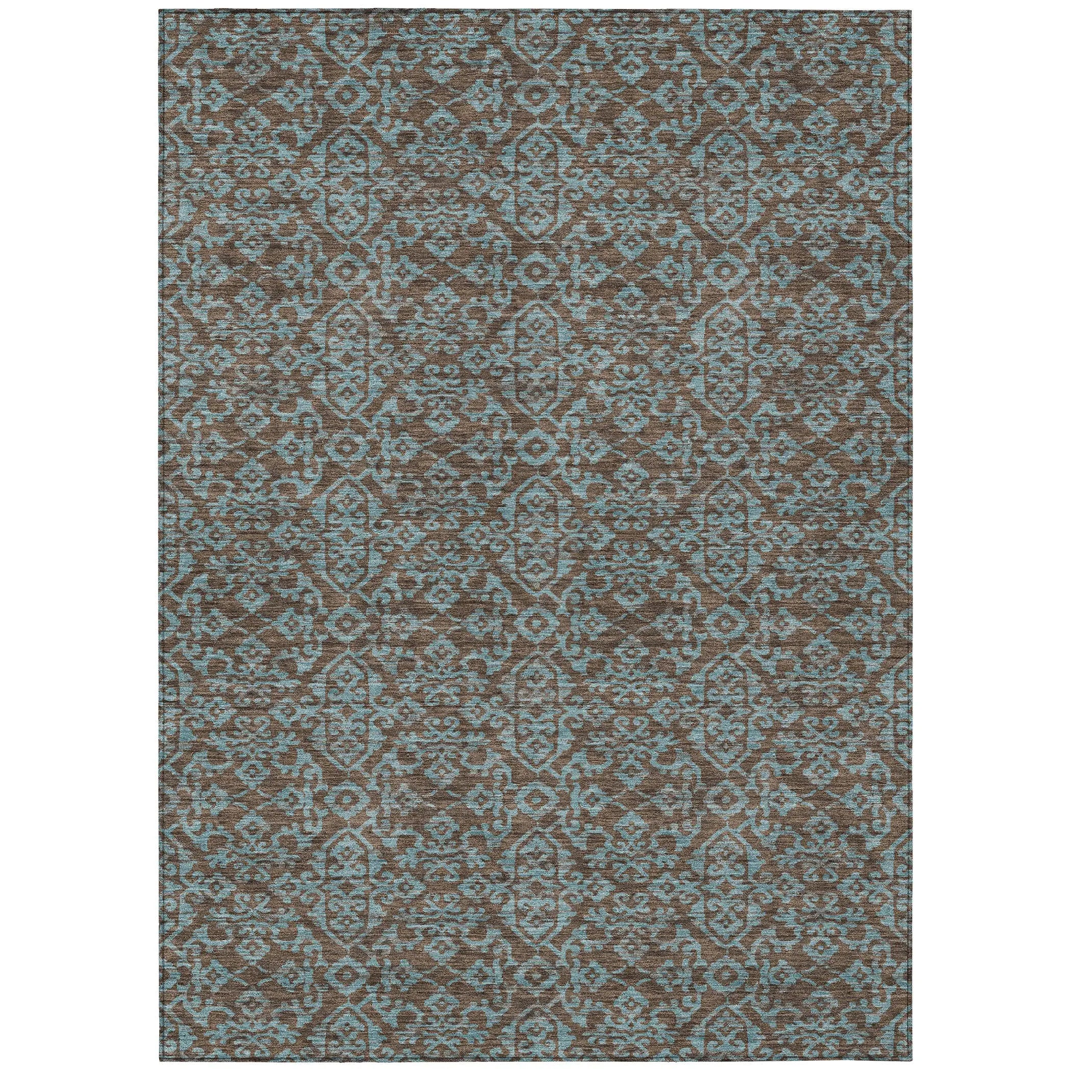 10' X 14' Brown And Linen Oriental Washable Indoor Outdoor Area Rug Homeroots Outdoor