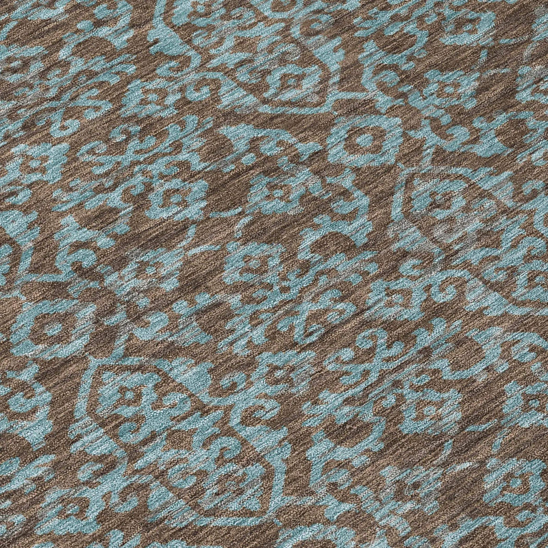 10' X 14' Brown And Linen Oriental Washable Indoor Outdoor Area Rug Homeroots Outdoor