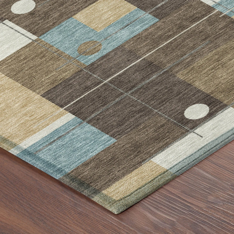 10' X 14' Brown And Pewter Geometric Washable Indoor Outdoor Area Rug Homeroots Outdoor