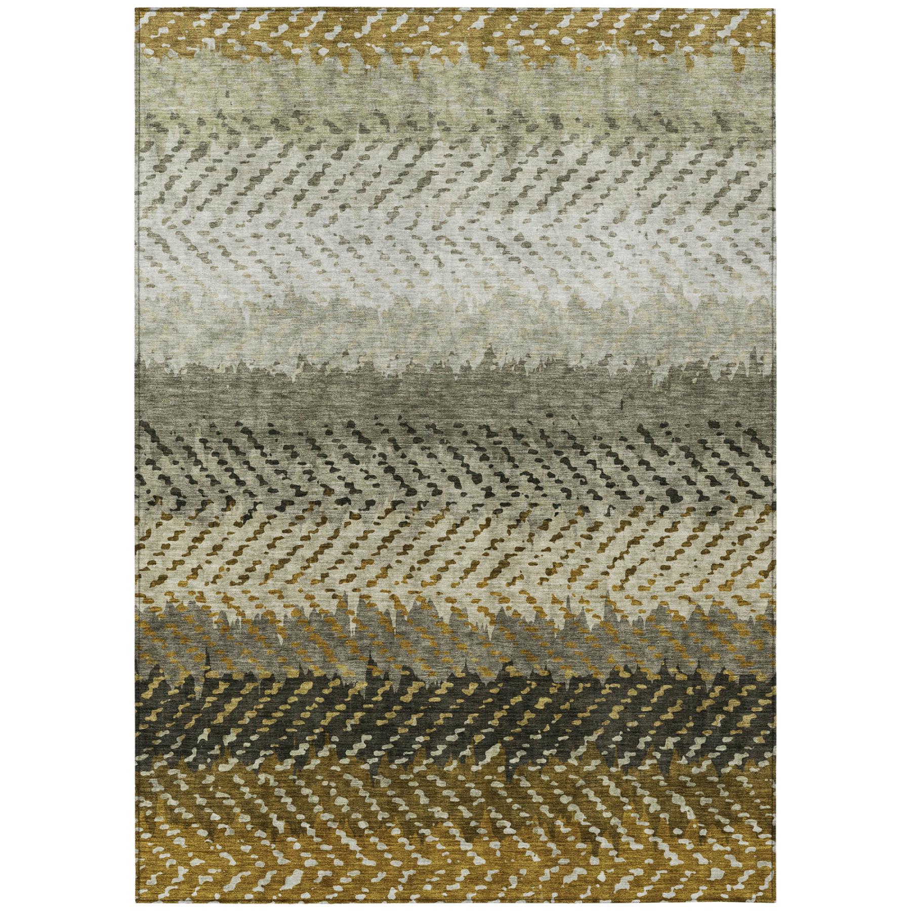 10' X 14' Brown And Sage Striped Washable Indoor Outdoor Area Rug Homeroots Outdoor
