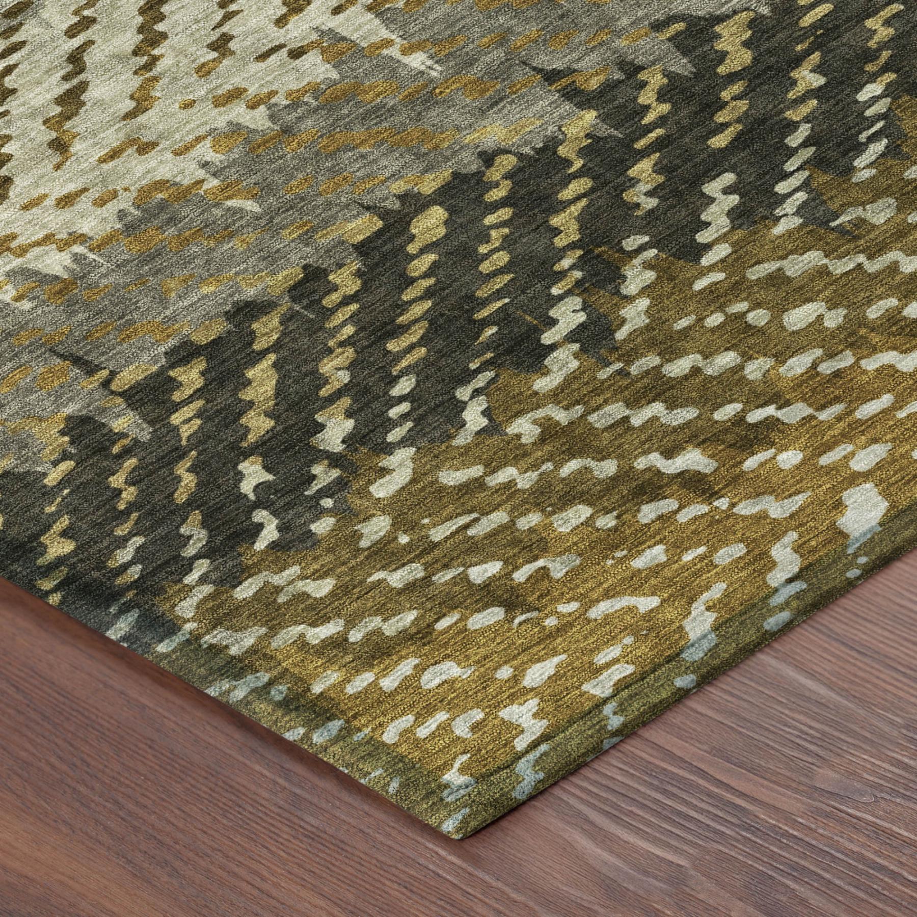 10' X 14' Brown And Sage Striped Washable Indoor Outdoor Area Rug Homeroots Outdoor