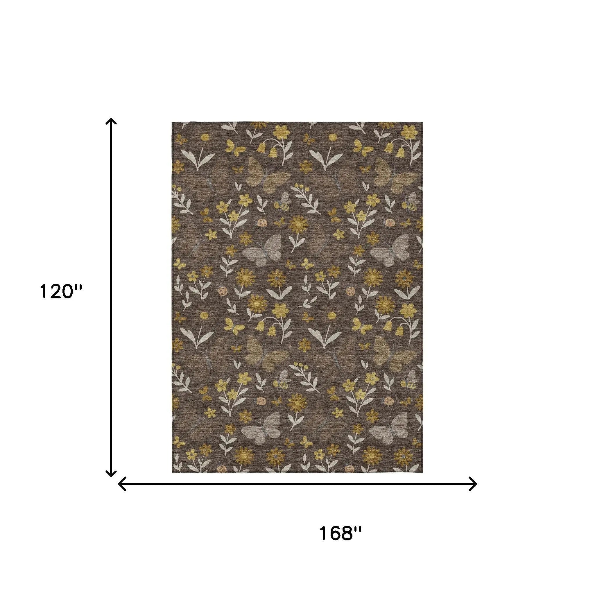 10' X 14' Brown And Walnut Abstract Washable Indoor Outdoor Area Rug Homeroots Outdoor