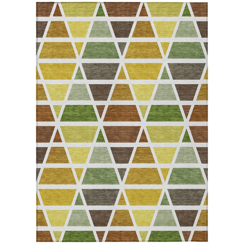 10' X 14' Brown And White Geometric Washable Indoor Outdoor Area Rug Homeroots Outdoor