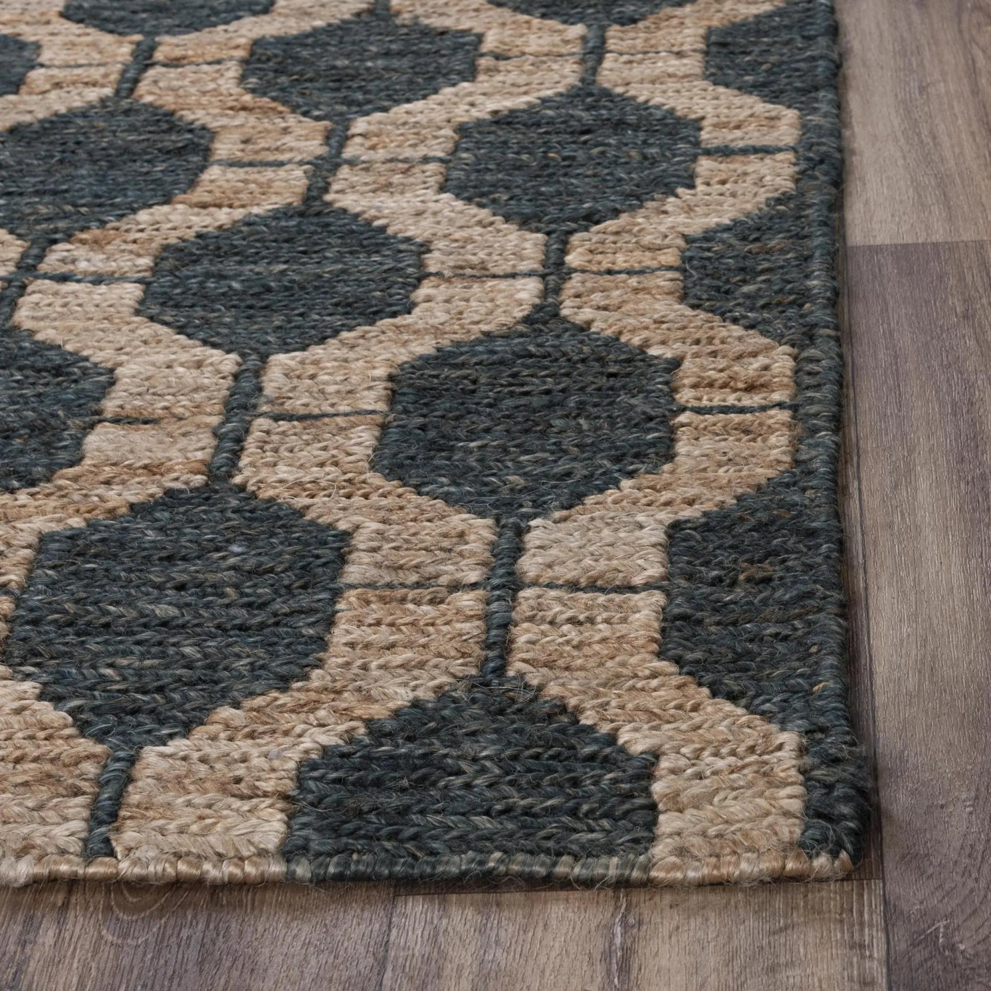 10' X 14' Charcoal And Gray Jute Trellis Hand Woven Area Rug Homeroots Home Decor