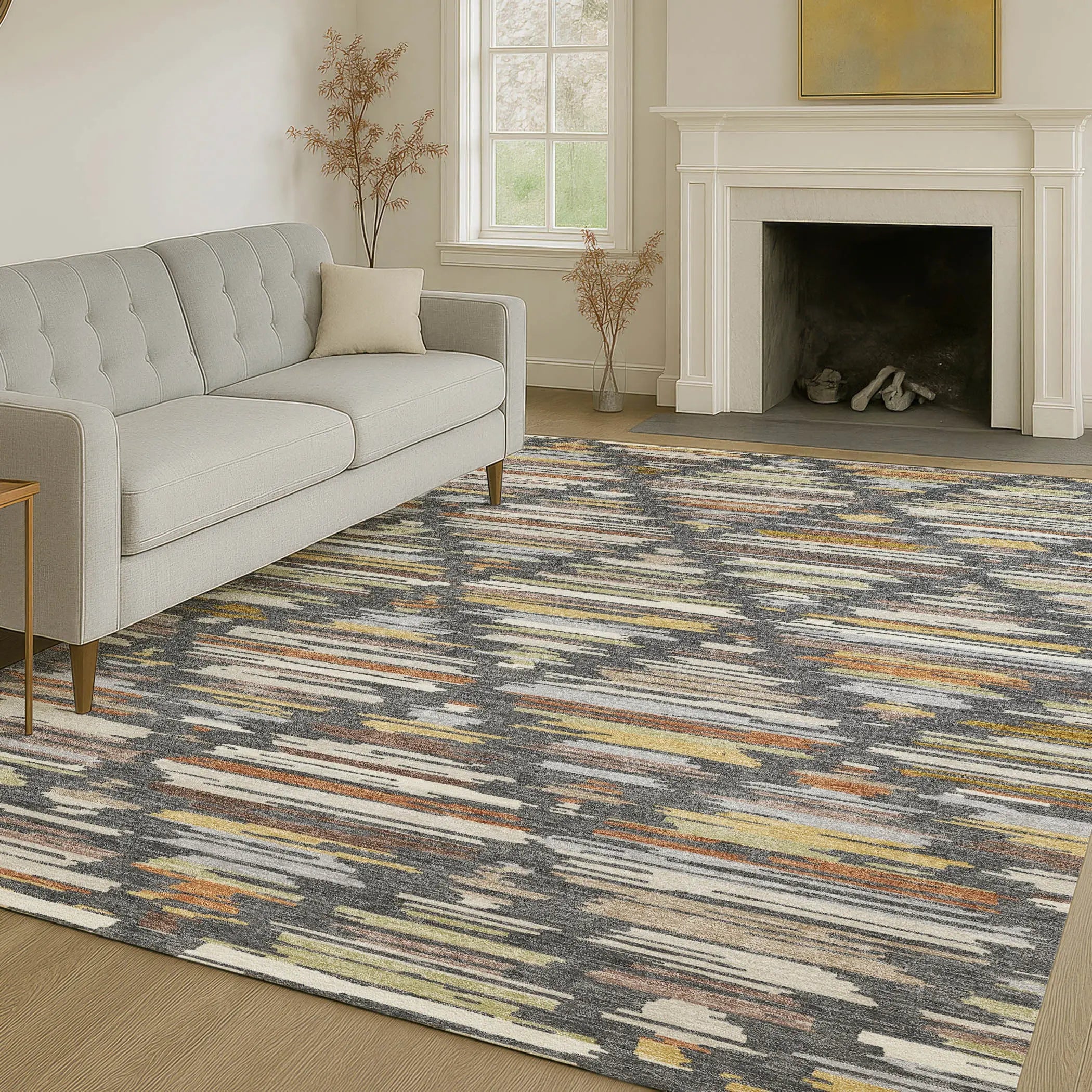 10' X 14' Charcoal And Gray Southwestern Washable Indoor Outdoor Area Rug Homeroots Outdoor