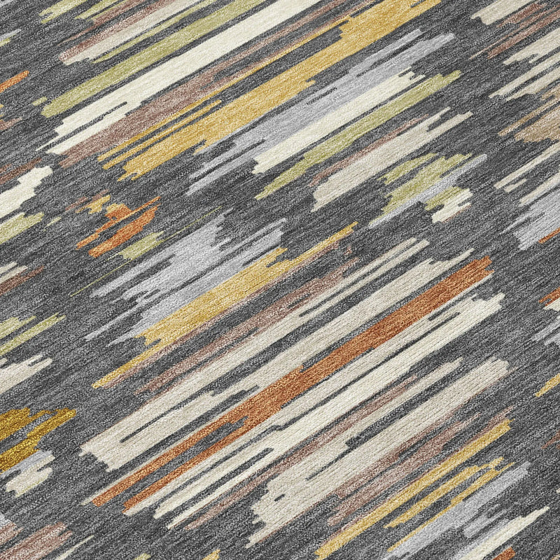 10' X 14' Charcoal And Gray Southwestern Washable Indoor Outdoor Area Rug Homeroots Outdoor
