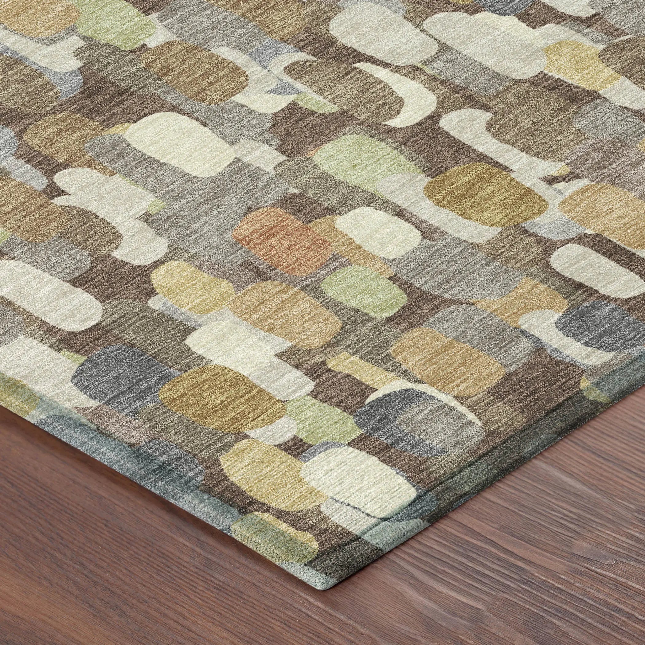 10' X 14' Chocolate And Beige Abstract Washable Indoor Outdoor Area Rug Homeroots Outdoor