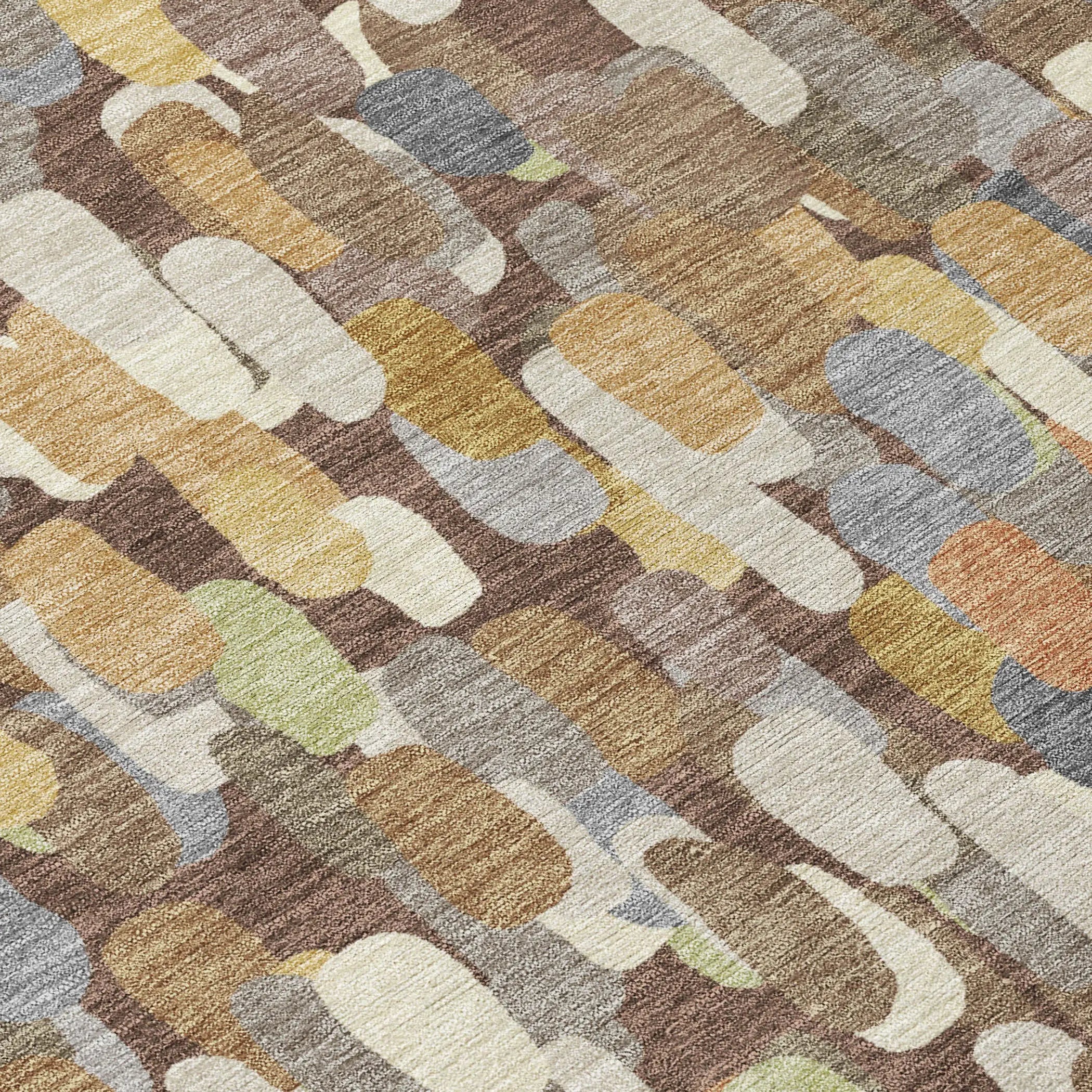 10' X 14' Chocolate And Beige Abstract Washable Indoor Outdoor Area Rug Homeroots Outdoor