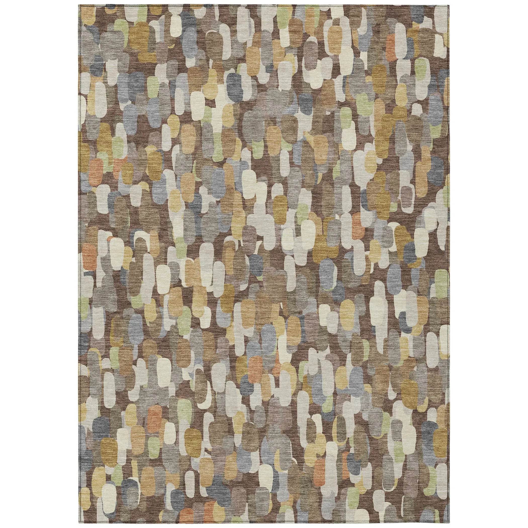 10' X 14' Chocolate And Beige Abstract Washable Indoor Outdoor Area Rug Homeroots Outdoor