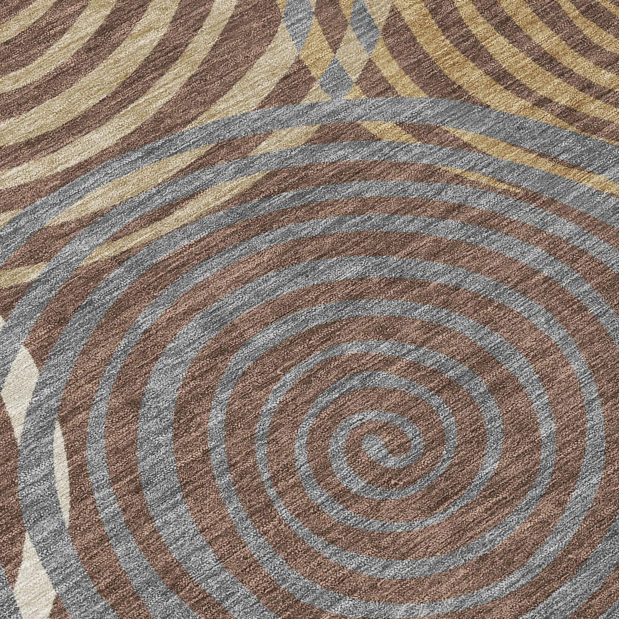10' X 14' Chocolate And Beige Geometric Washable Indoor Outdoor Area Rug Homeroots Outdoor