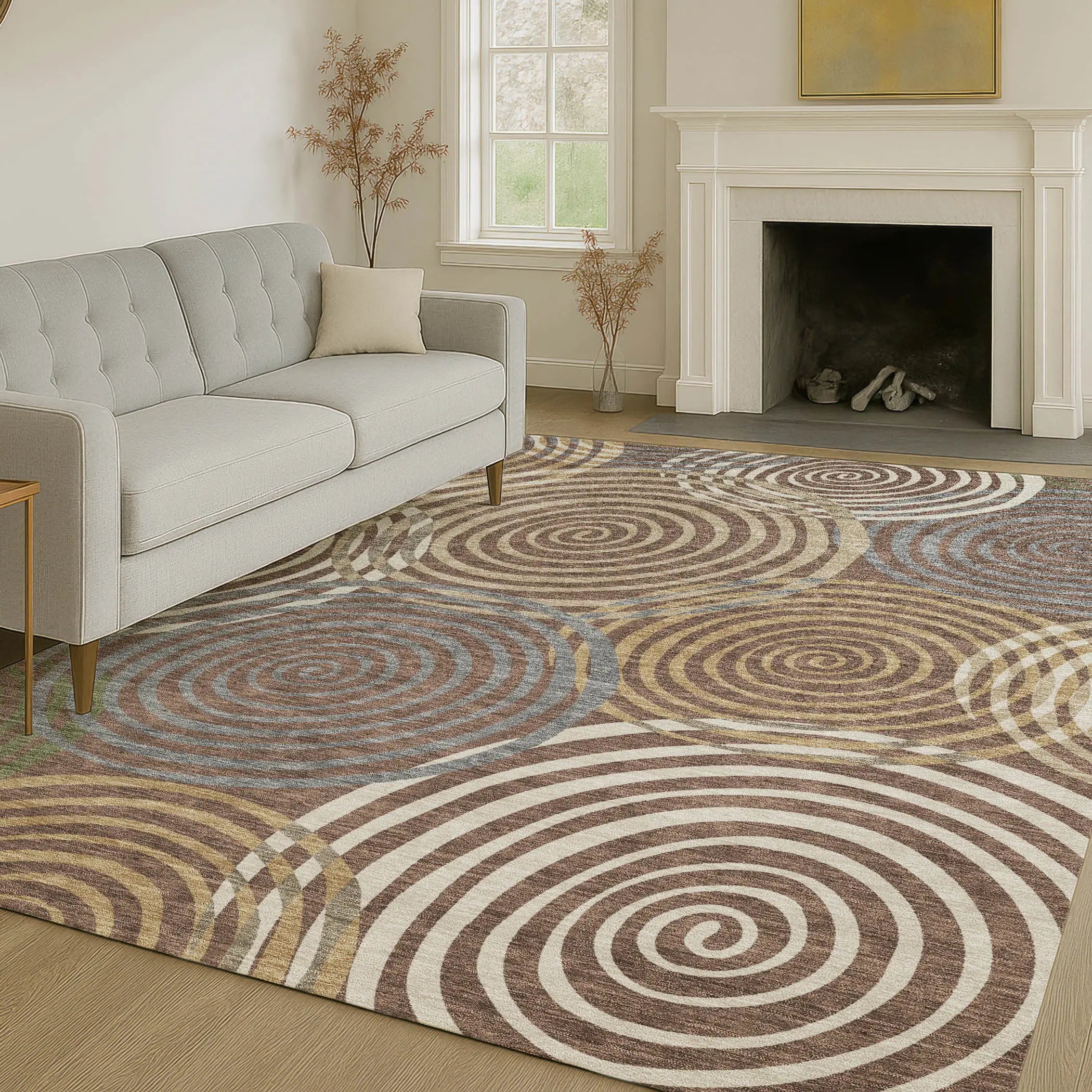 10' X 14' Chocolate And Beige Geometric Washable Indoor Outdoor Area Rug Homeroots Outdoor