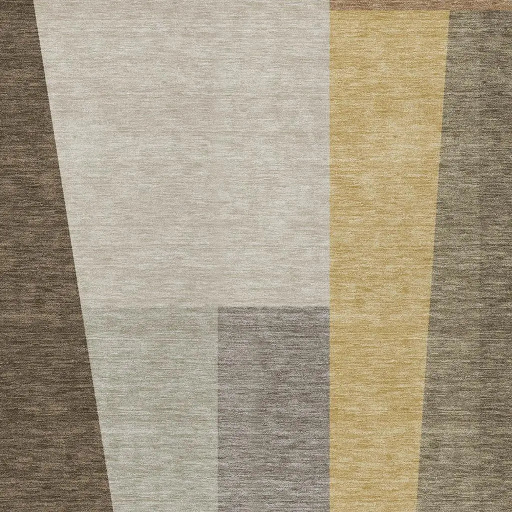 10' X 14' Chocolate And Beige Geometric Washable Indoor Outdoor Area Rug Homeroots Outdoor