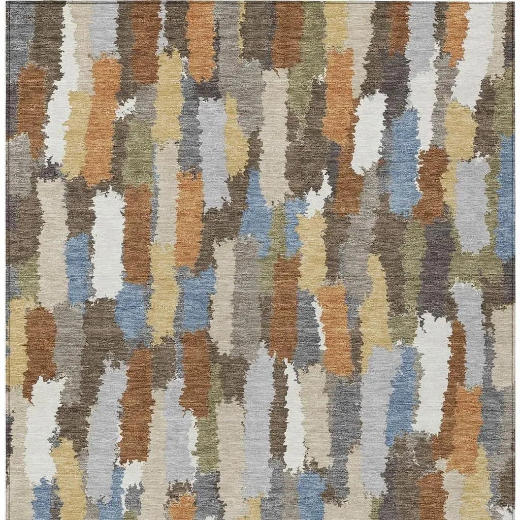 10' X 14' Chocolate And Beige Striped Washable Indoor Outdoor Area Rug Homeroots Outdoor