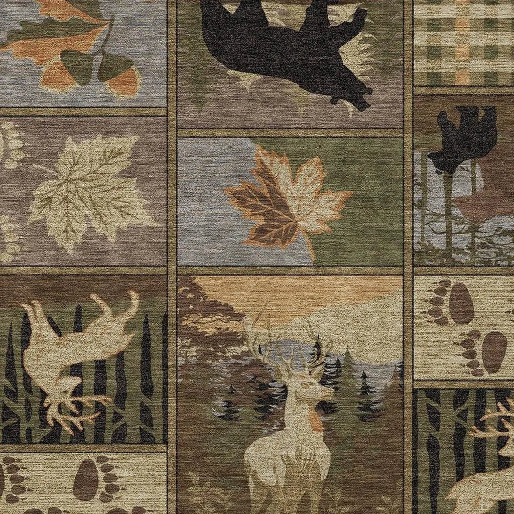 10' X 14' Chocolate And Black Bear Washable Indoor Outdoor Area Rug Homeroots Outdoor