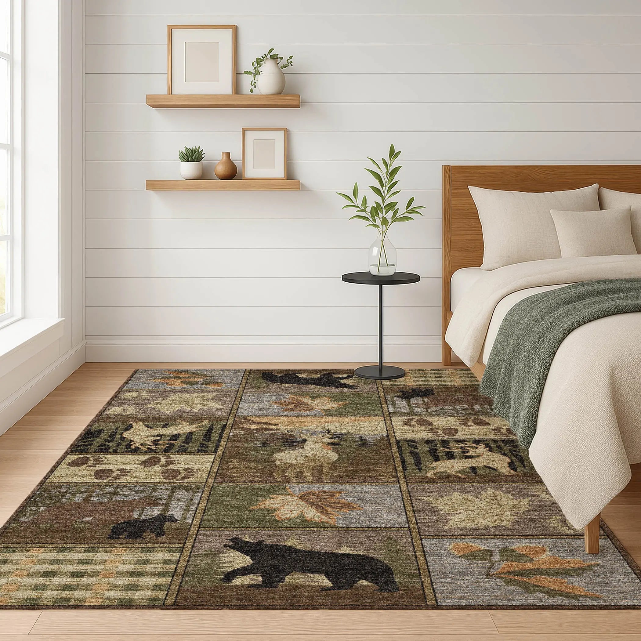 10' X 14' Chocolate And Black Bear Washable Indoor Outdoor Area Rug Homeroots Outdoor