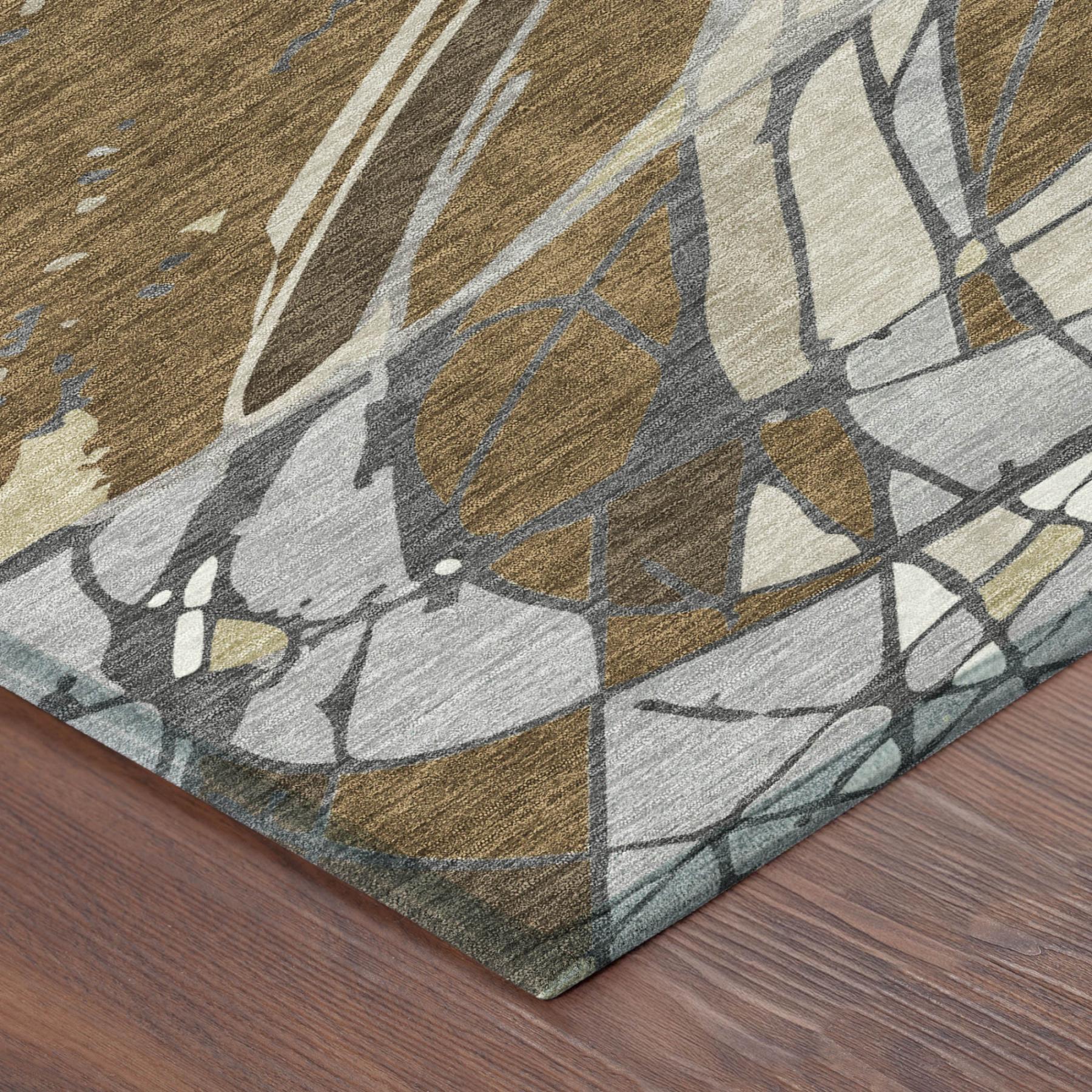 10' X 14' Chocolate And Brown Abstract Washable Indoor Outdoor Area Rug Homeroots Outdoor