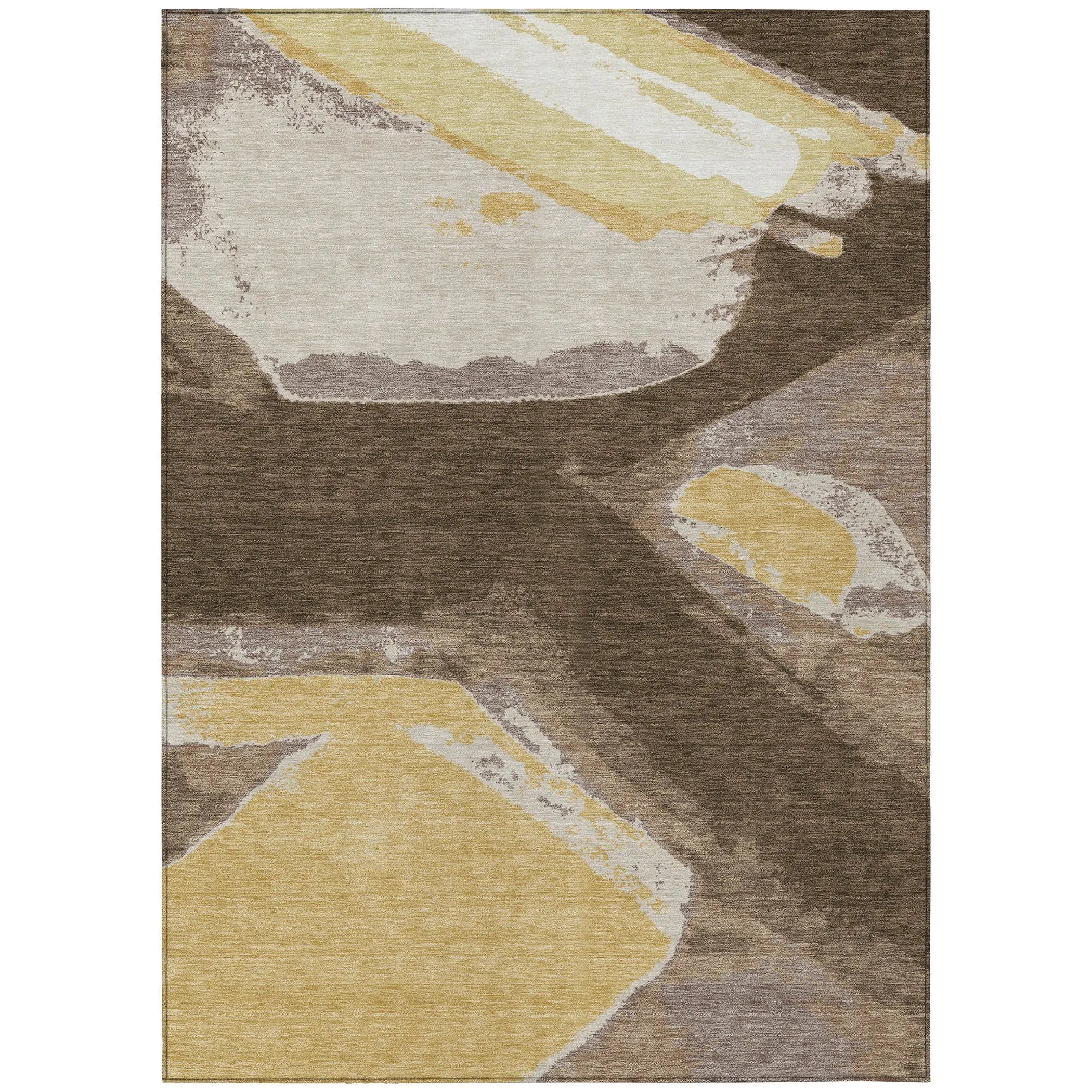 10' X 14' Chocolate And Brown Abstract Washable Indoor Outdoor Area Rug Homeroots Outdoor