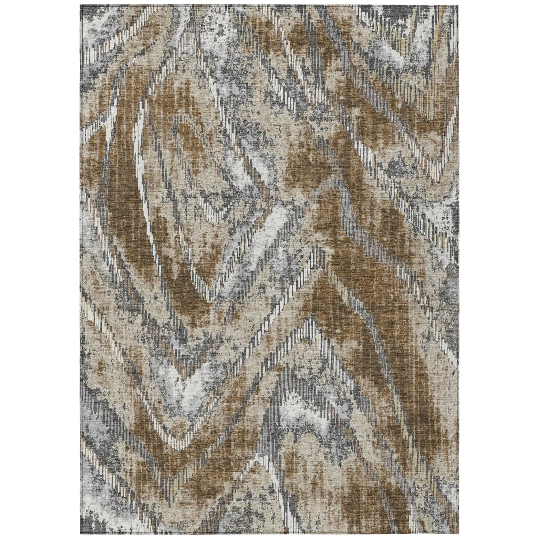10' X 14' Chocolate And Brown Abstract Washable Indoor Outdoor Area Rug Homeroots Outdoor