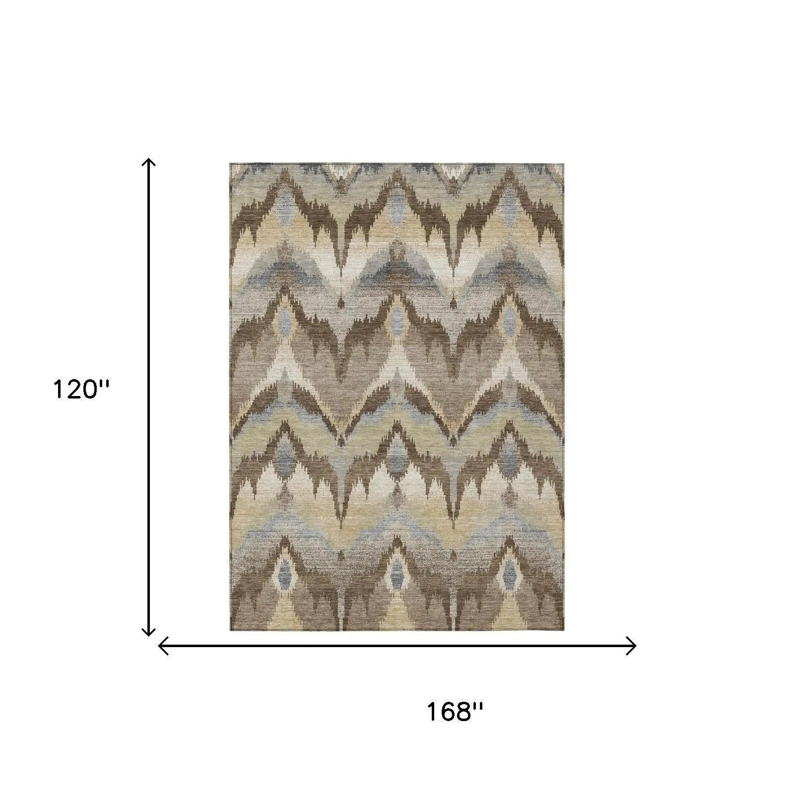 10' X 14' Chocolate And Brown Abstract Washable Indoor Outdoor Area Rug Homeroots Outdoor