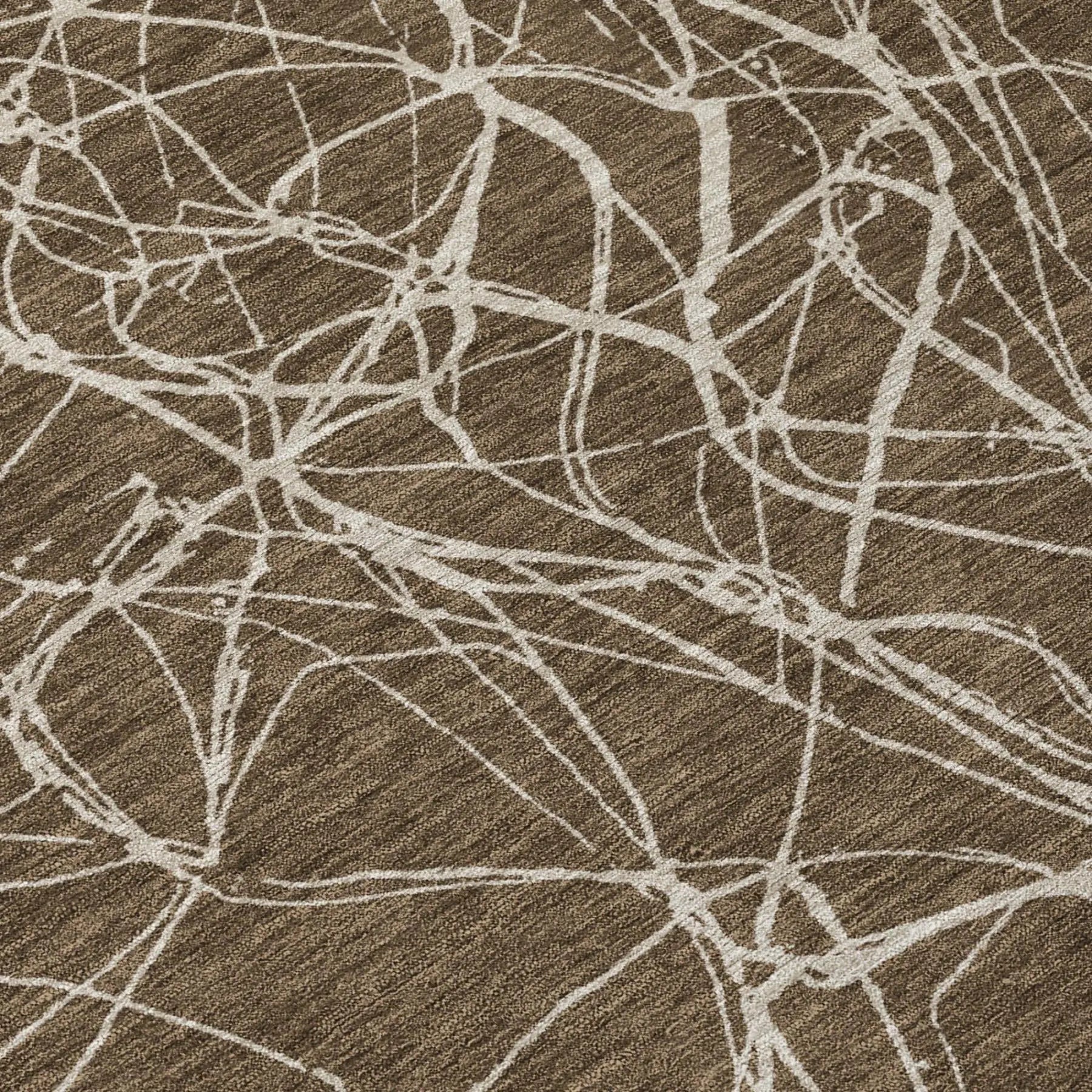 10' X 14' Chocolate And Brown Abstract Washable Indoor Outdoor Area Rug Homeroots Outdoor