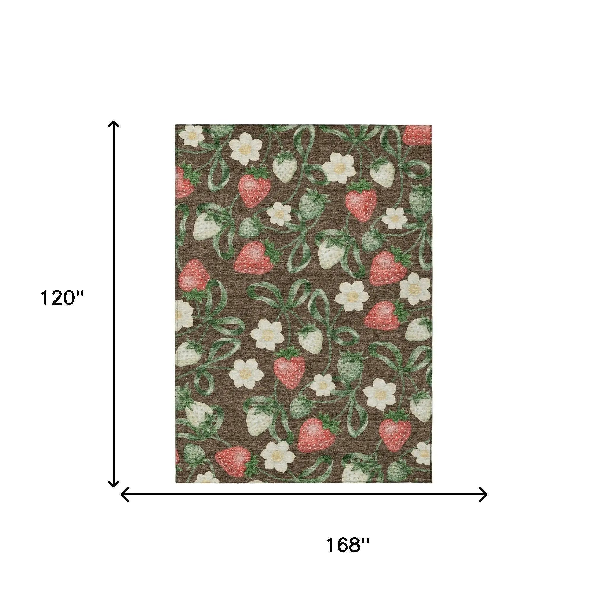 10' X 14' Chocolate And Brown Floral Washable Indoor Outdoor Area Rug Homeroots Outdoor