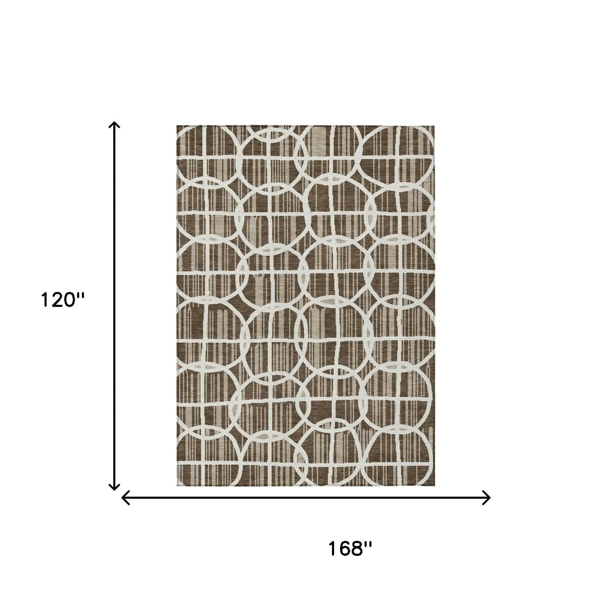 10' X 14' Chocolate And Brown Geometric Washable Indoor Outdoor Area Rug Homeroots Outdoor