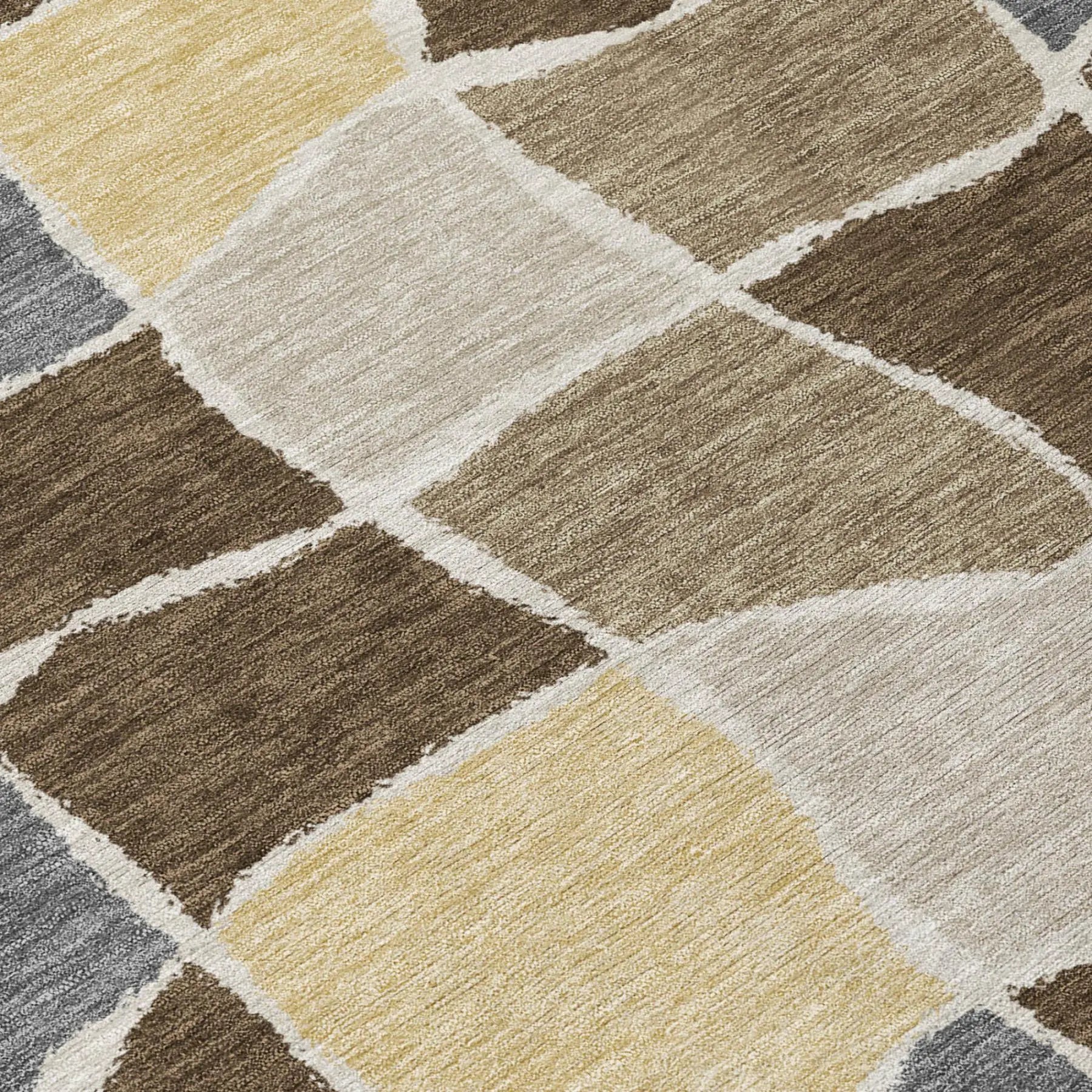 10' X 14' Chocolate And Brown Geometric Washable Indoor Outdoor Area Rug Homeroots Outdoor