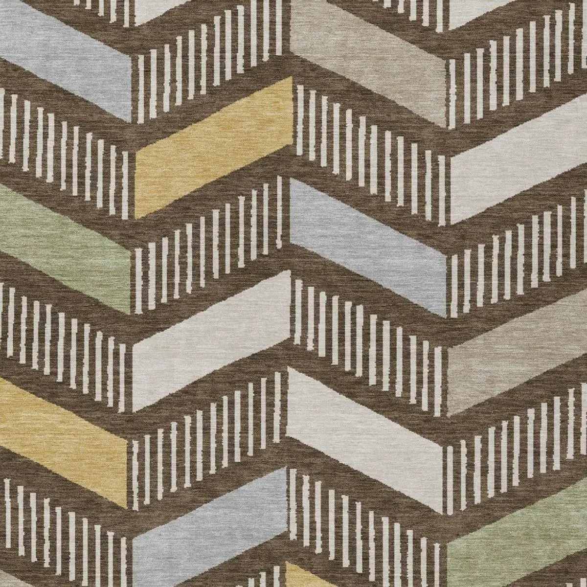 10' X 14' Chocolate And Brown Geometric Washable Indoor Outdoor Area Rug Homeroots Outdoor