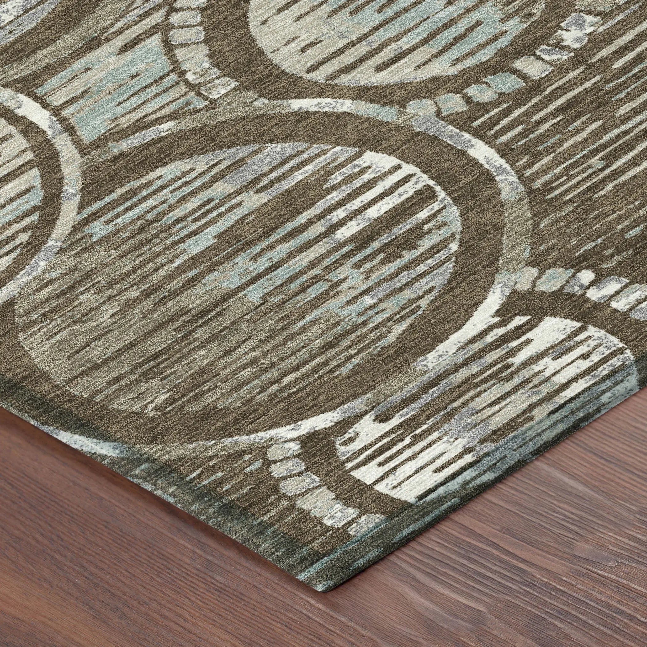 10' X 14' Chocolate And Brown Geometric Washable Indoor Outdoor Area Rug Homeroots Outdoor