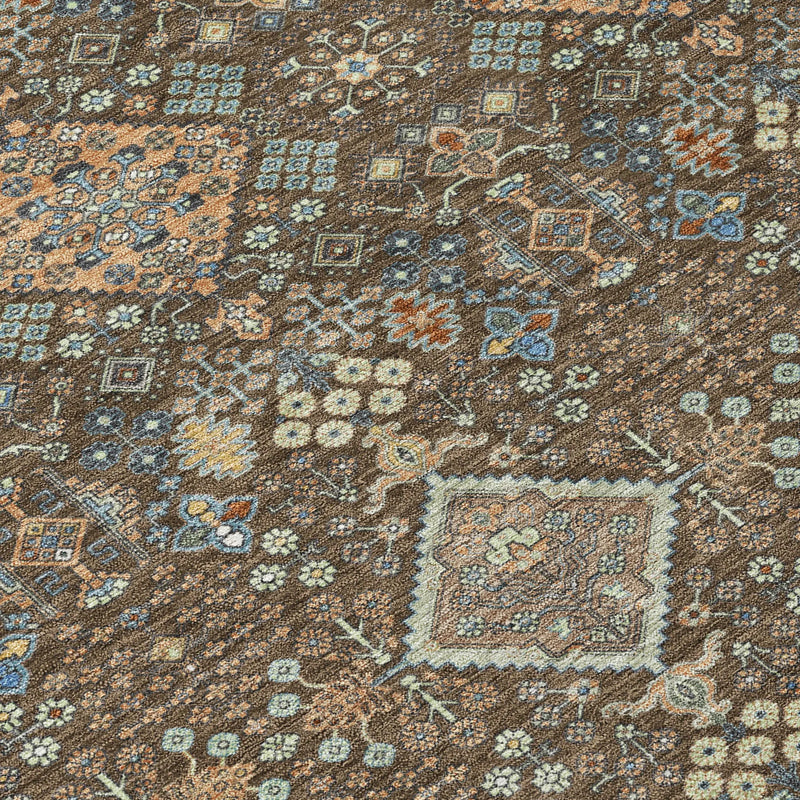 10' X 14' Chocolate And Brown Geometric Washable Indoor Outdoor Area Rug Homeroots Outdoor