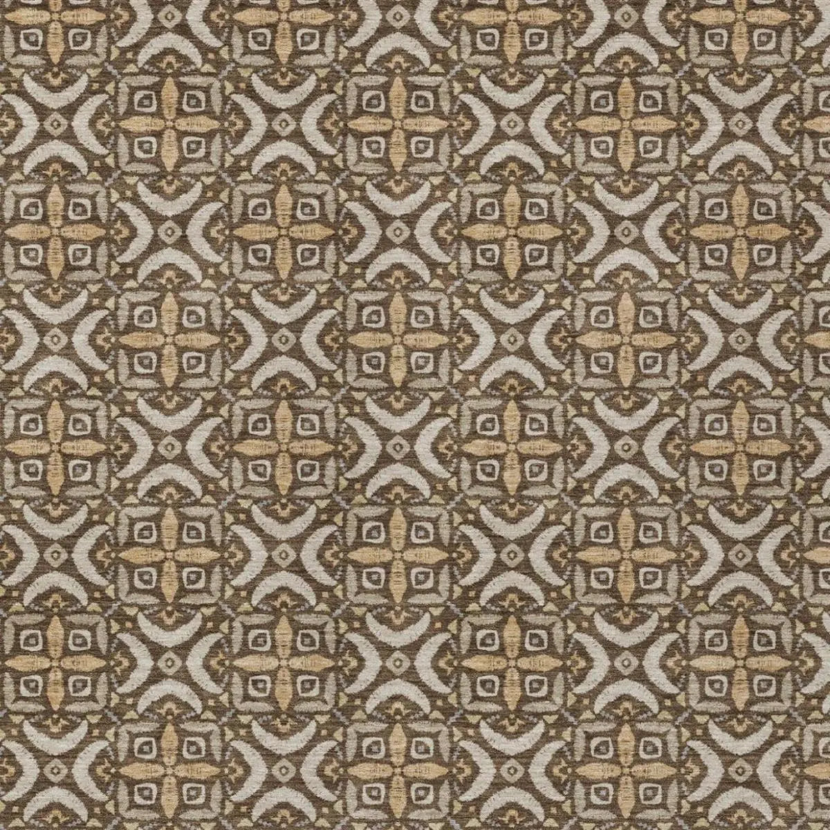 10' X 14' Chocolate And Brown Geometric Washable Indoor Outdoor Area Rug Homeroots Outdoor