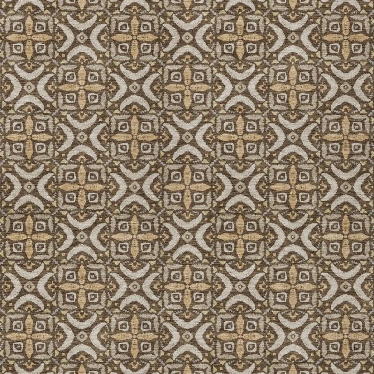 10' X 14' Chocolate And Brown Geometric Washable Indoor Outdoor Area Rug Homeroots Outdoor