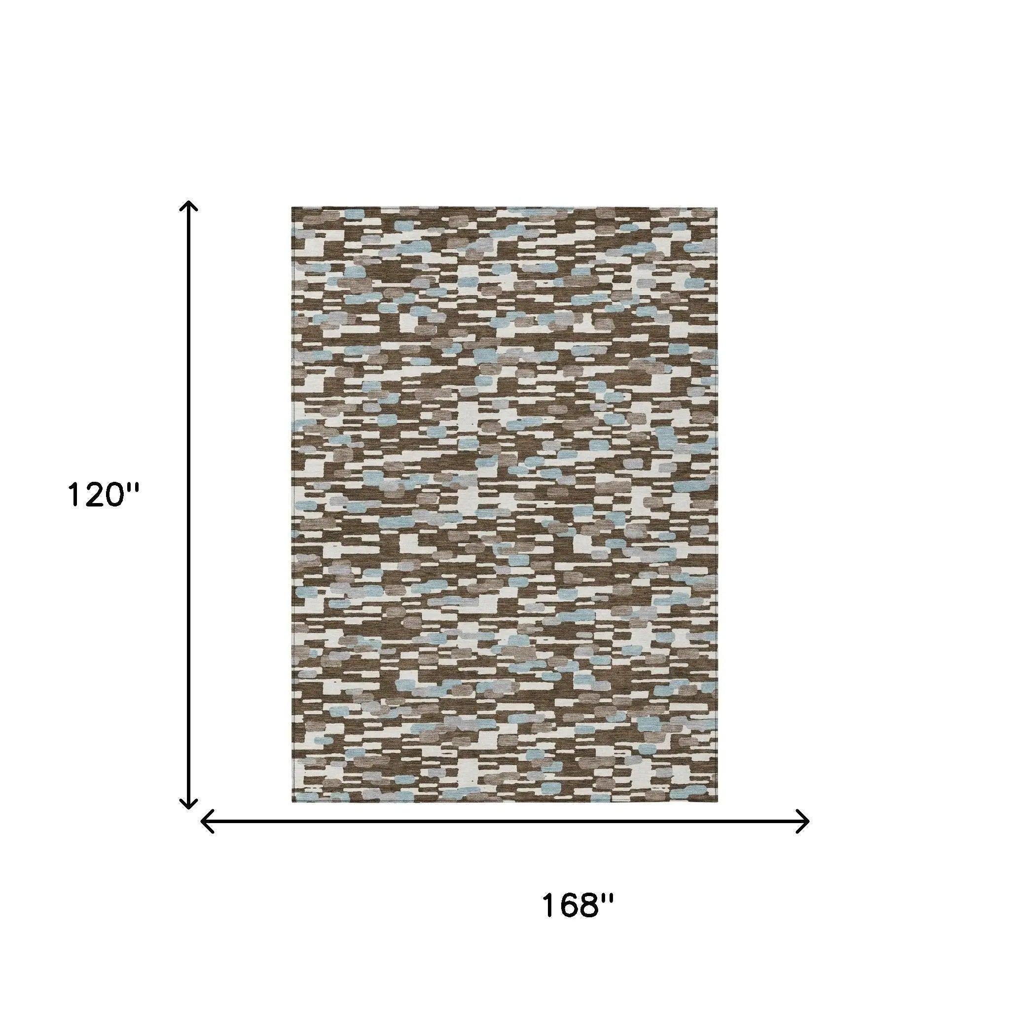 10' X 14' Chocolate And Brown Geometric Washable Indoor Outdoor Area Rug Homeroots Outdoor