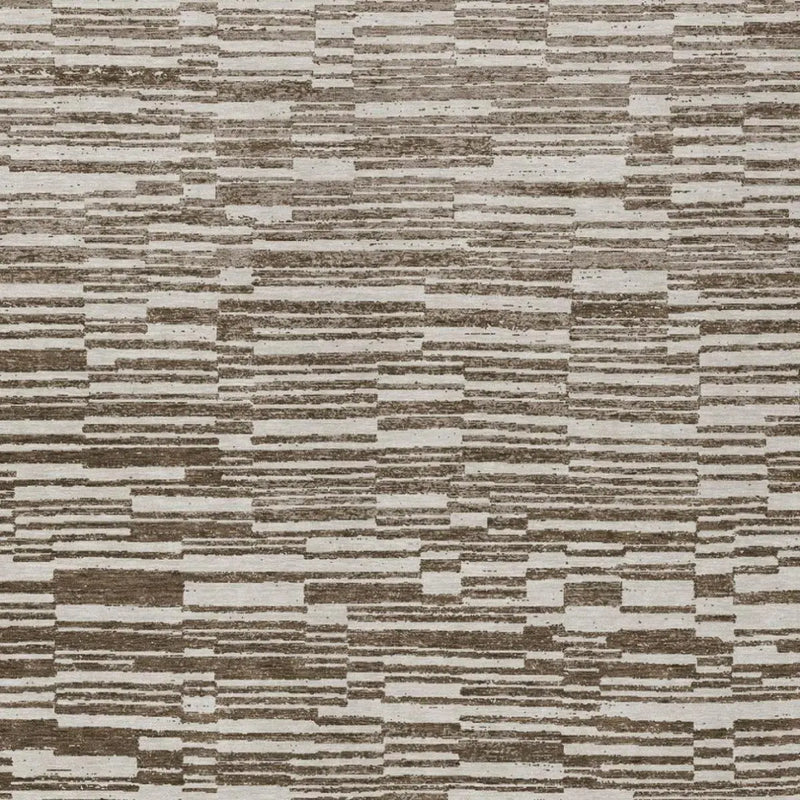 10' X 14' Chocolate And Brown Striped Washable Indoor Outdoor Area Rug Homeroots Outdoor