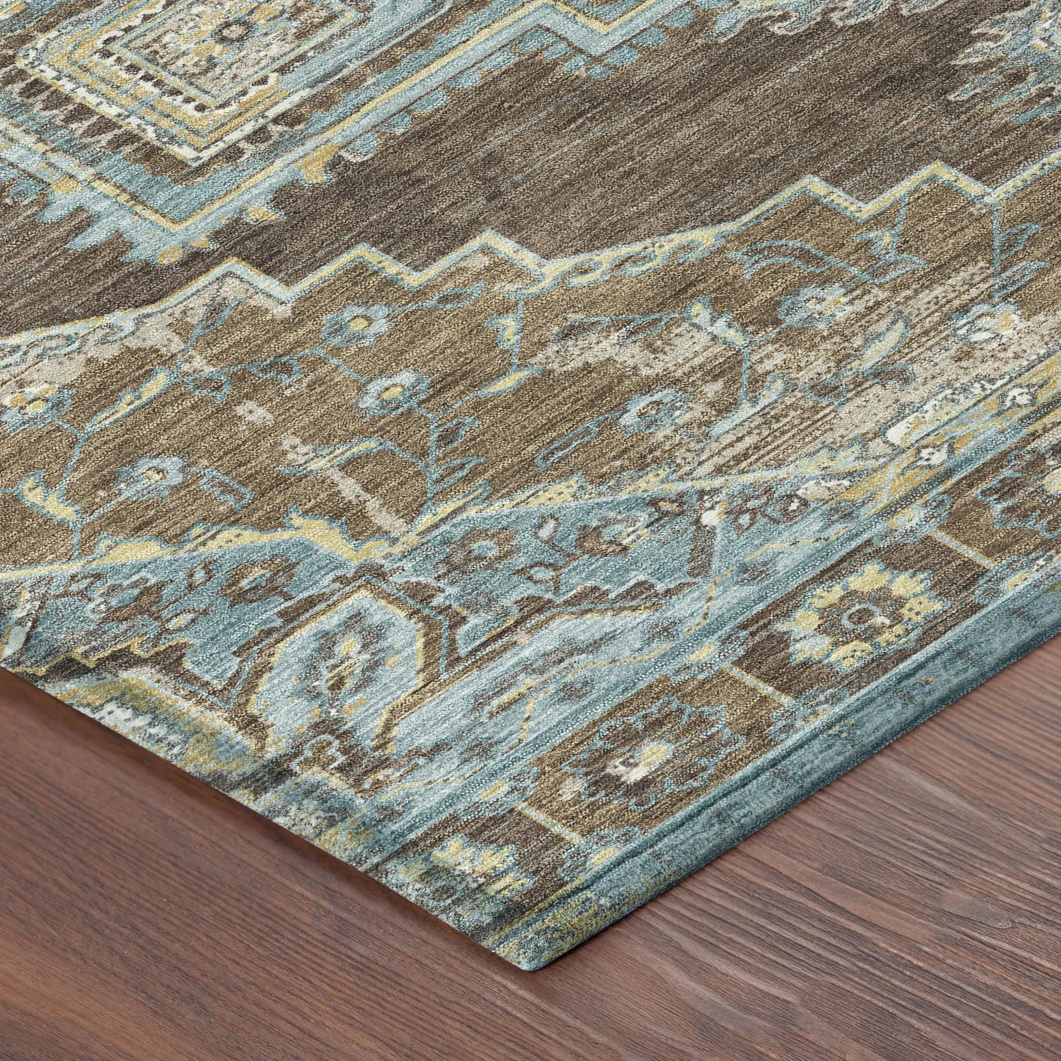 10' X 14' Chocolate And Coffee Oriental Washable Indoor Outdoor Area Rug Homeroots Outdoor