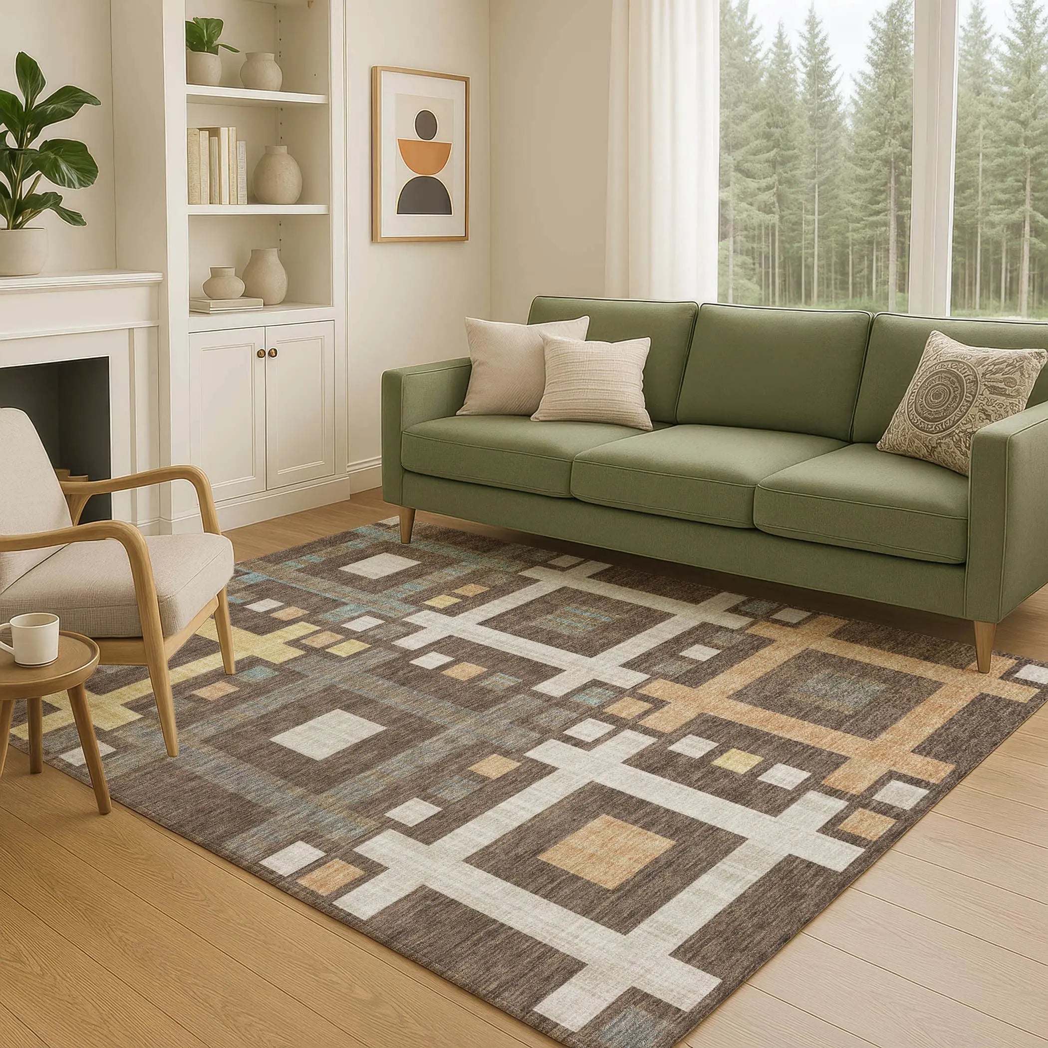 10' X 14' Chocolate And Graphite Geometric Washable Indoor Outdoor Area Rug Homeroots Outdoor