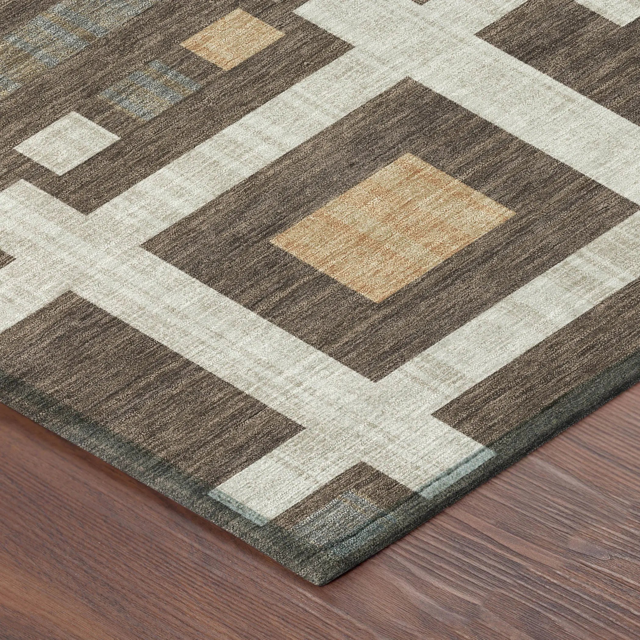 10' X 14' Chocolate And Graphite Geometric Washable Indoor Outdoor Area Rug Homeroots Outdoor