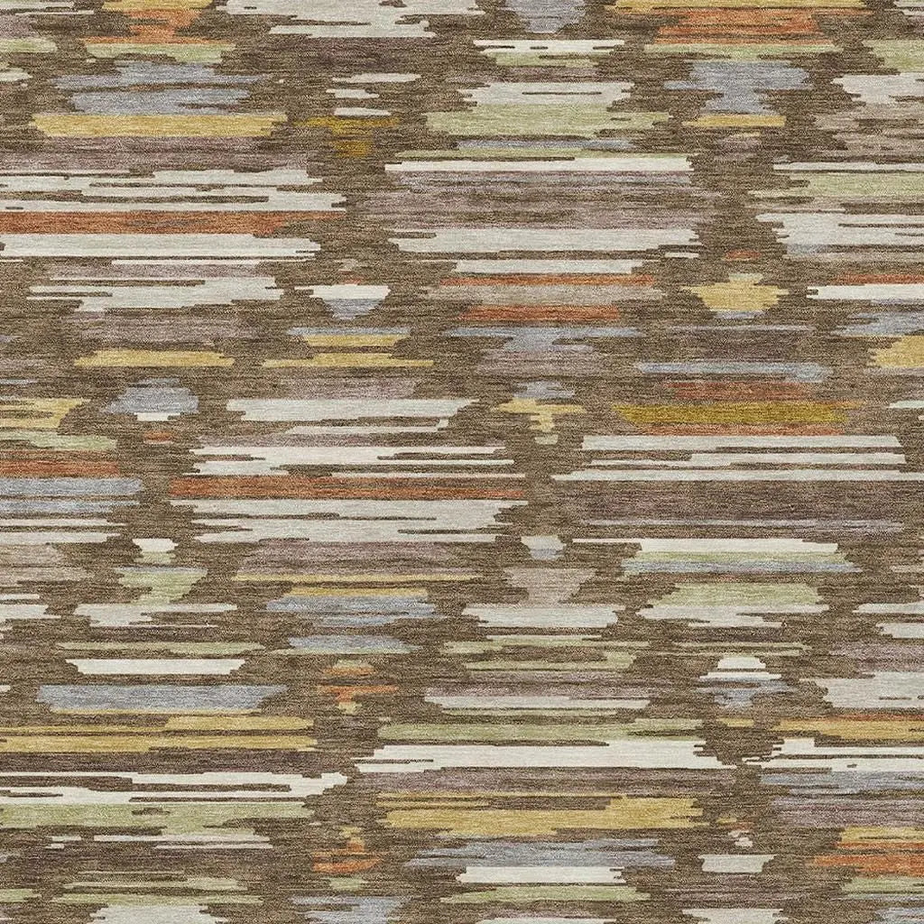 10' X 14' Chocolate And Gray Southwestern Washable Indoor Outdoor Area Rug Homeroots Outdoor