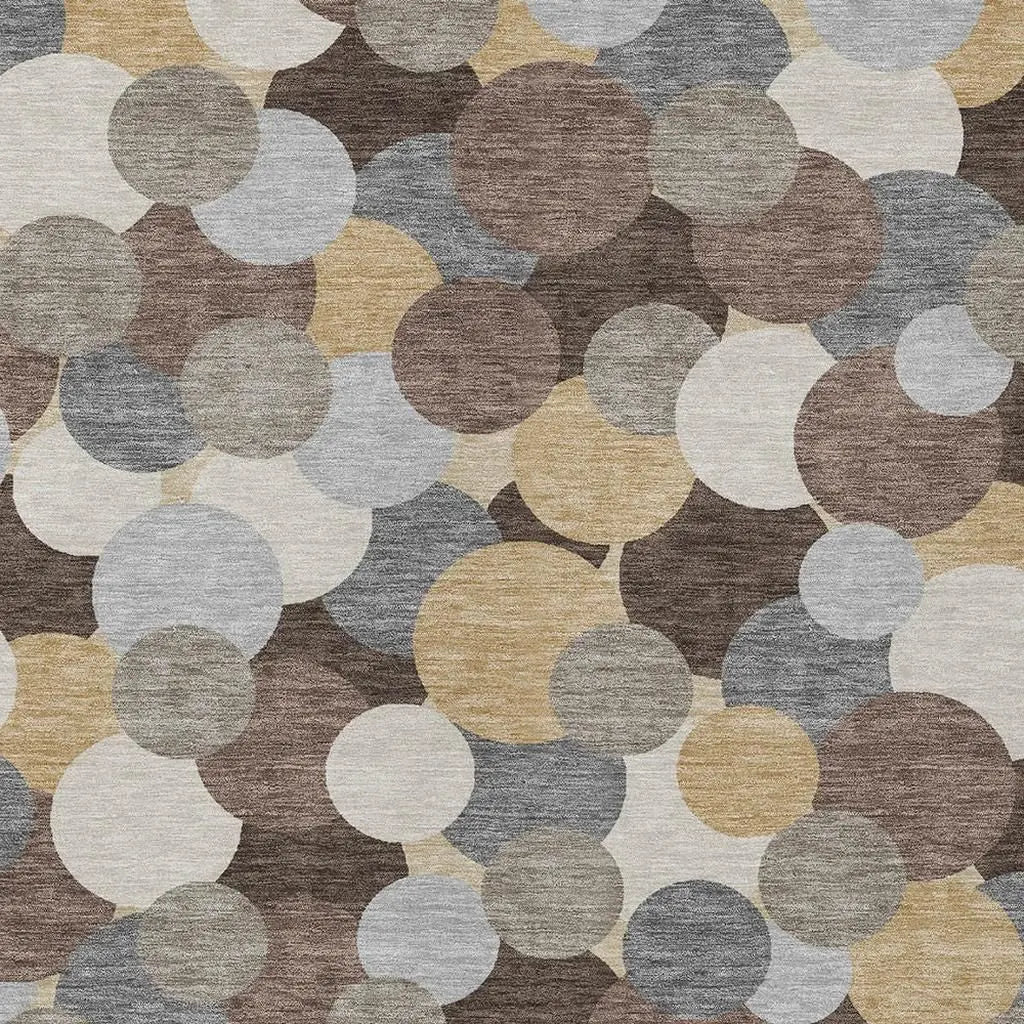 10' X 14' Chocolate And Ivory Geometric Washable Indoor Outdoor Area Rug Homeroots Outdoor
