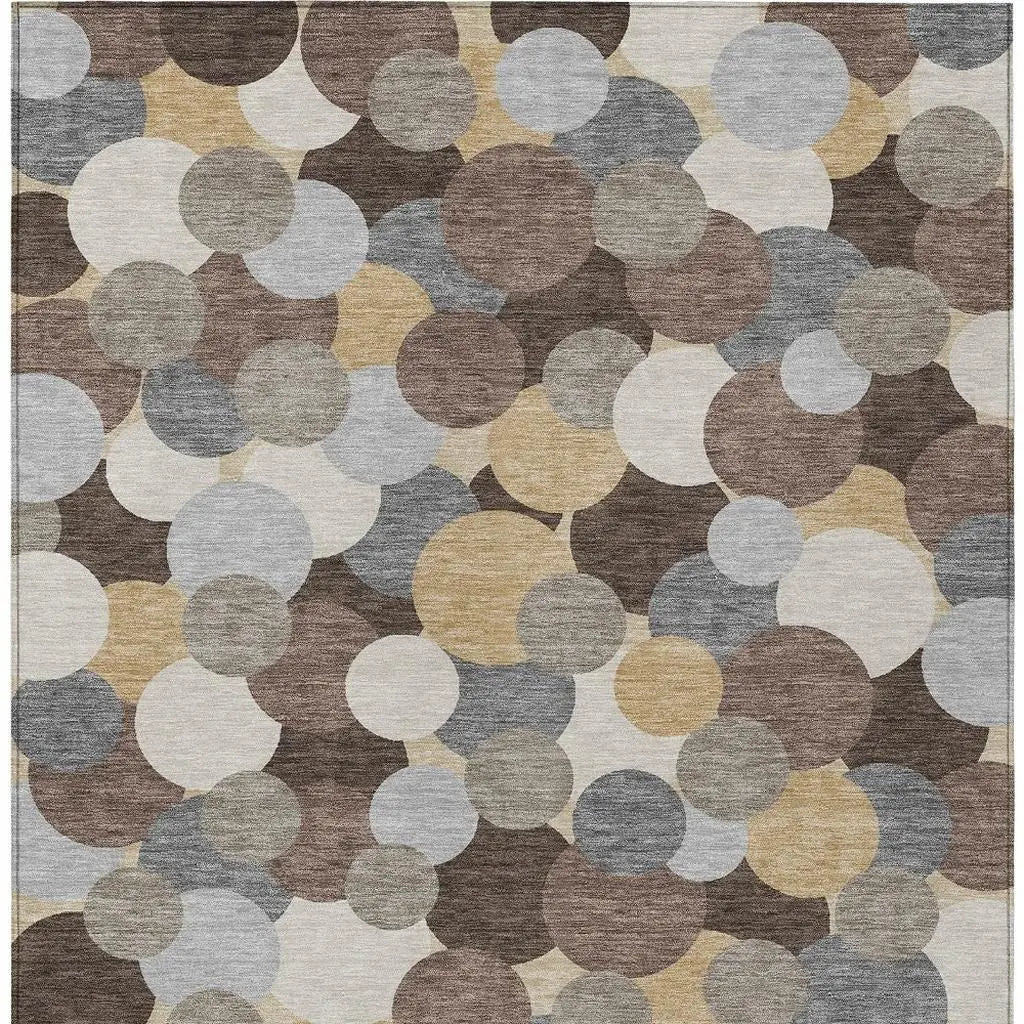 10' X 14' Chocolate And Ivory Geometric Washable Indoor Outdoor Area Rug Homeroots Outdoor