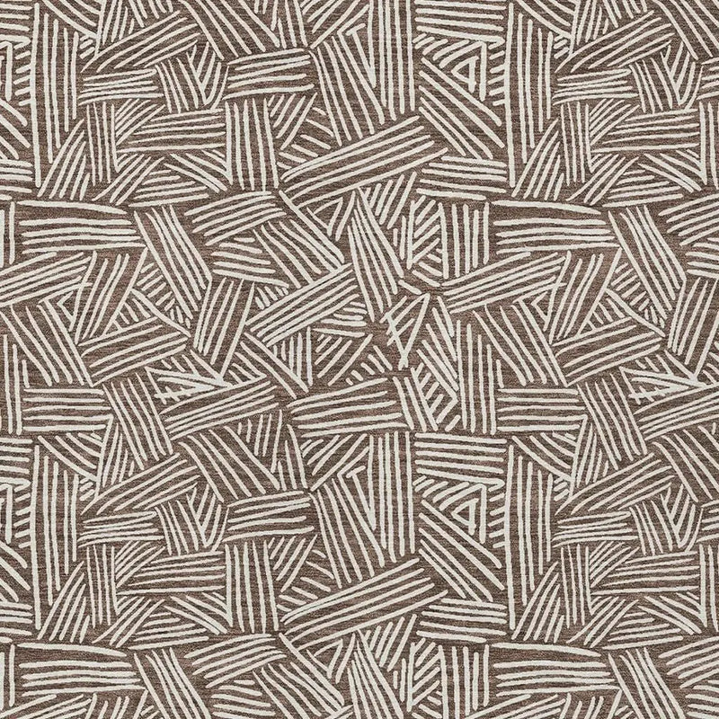 10' X 14' Chocolate And Ivory Geometric Washable Indoor Outdoor Area Rug Homeroots Outdoor