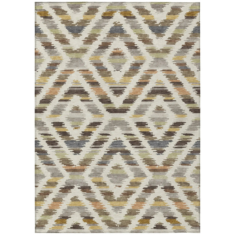 10' X 14' Chocolate And Ivory Tribal Washable Indoor Outdoor Area Rug Homeroots Outdoor