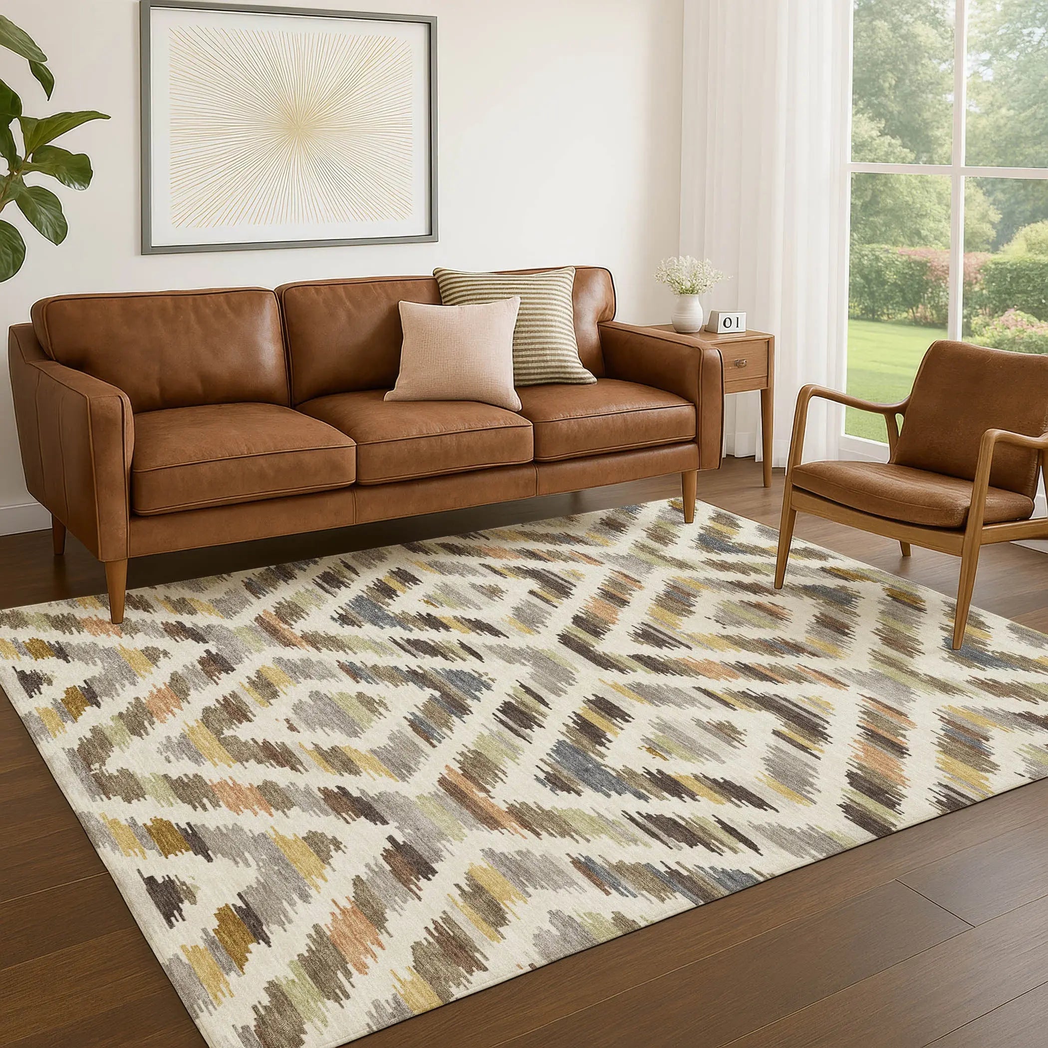 10' X 14' Chocolate And Ivory Tribal Washable Indoor Outdoor Area Rug Homeroots Outdoor