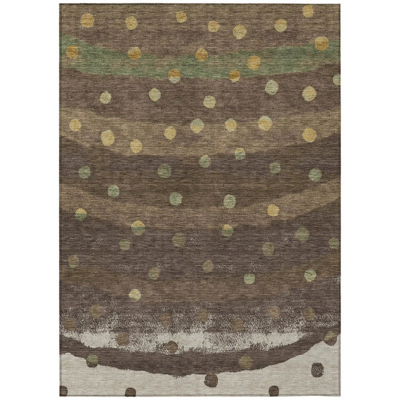 10' X 14' Chocolate And Navy Blue Striped Washable Indoor Outdoor Area Rug Homeroots Outdoor