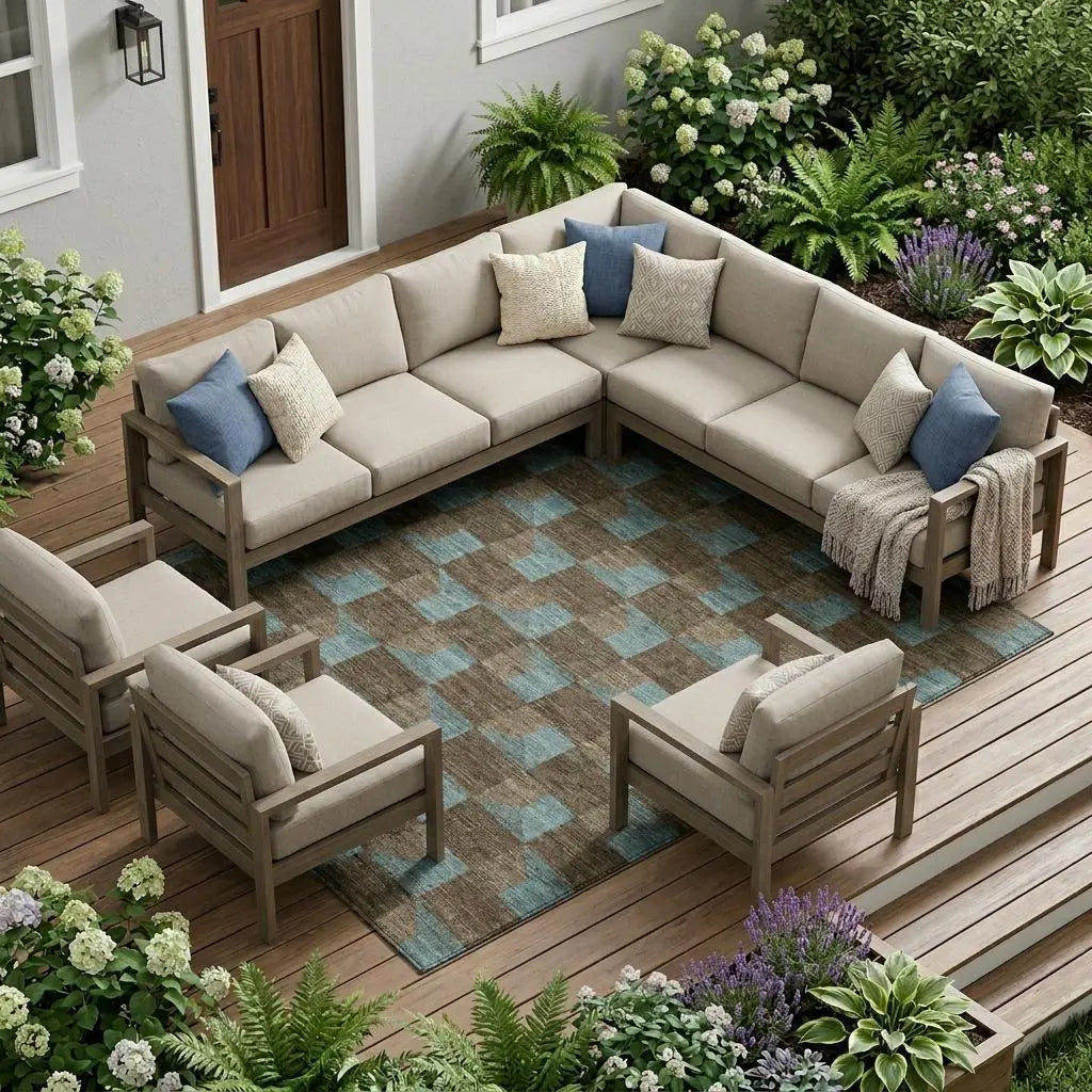10' X 14' Chocolate And Silver Geometric Washable Indoor Outdoor Area Rug Homeroots Outdoor