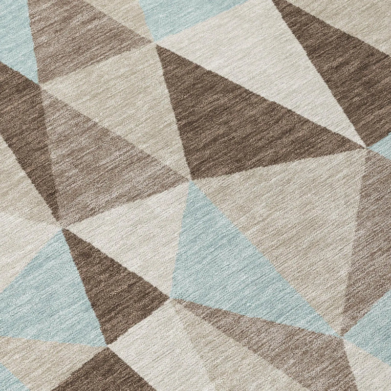 10' X 14' Coffee And Brown Geometric Washable Indoor Outdoor Area Rug Homeroots Outdoor