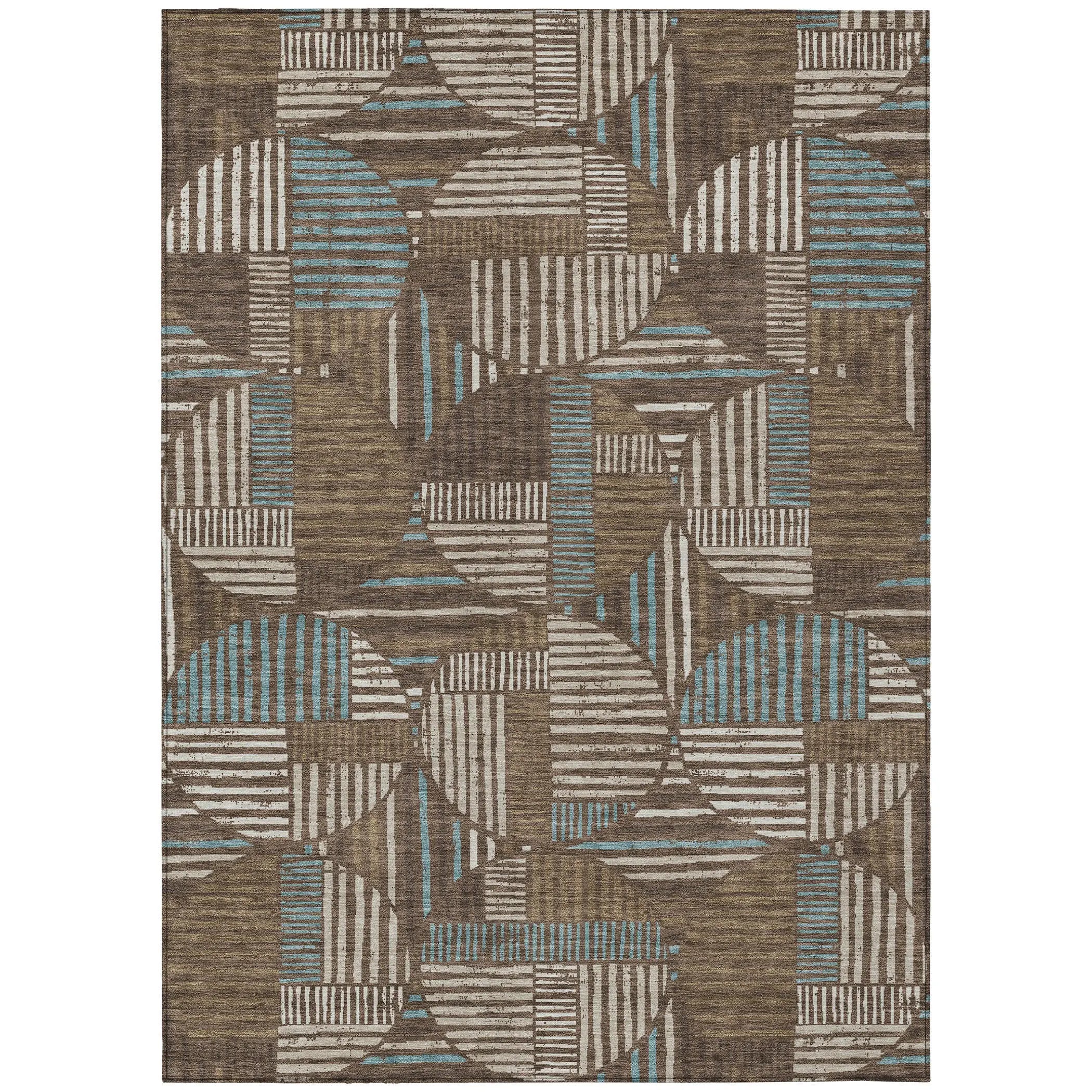 10' X 14' Coffee And Graphite Geometric Washable Indoor Outdoor Area Rug Homeroots Outdoor